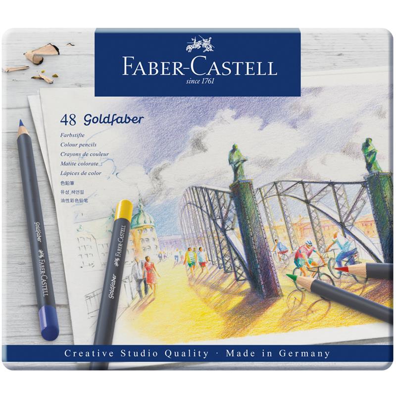 Faber-Castell ファーバーカステル ゴールドファーバー 色鉛筆セット 48色 (缶入)