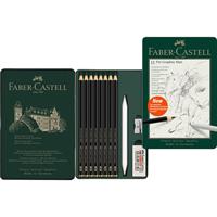 Faber-Castell ピット グラファイト マット 8硬度 鉛筆セット アクセサリー付き（HB 2B 4B 6B 8B 10B 12B 14B)