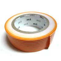 mt マスキングテープ 1P ボーダー・橙 15mm幅×10m巻