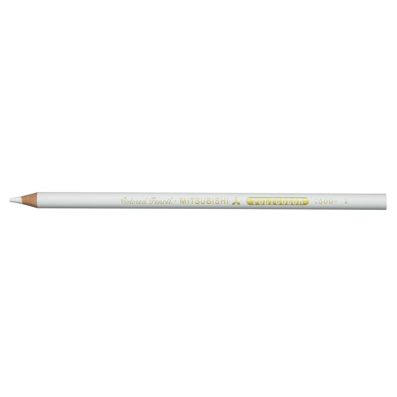 三菱鉛筆 ポリカラー 色鉛筆 7500 しろ 12本 (1ダース)