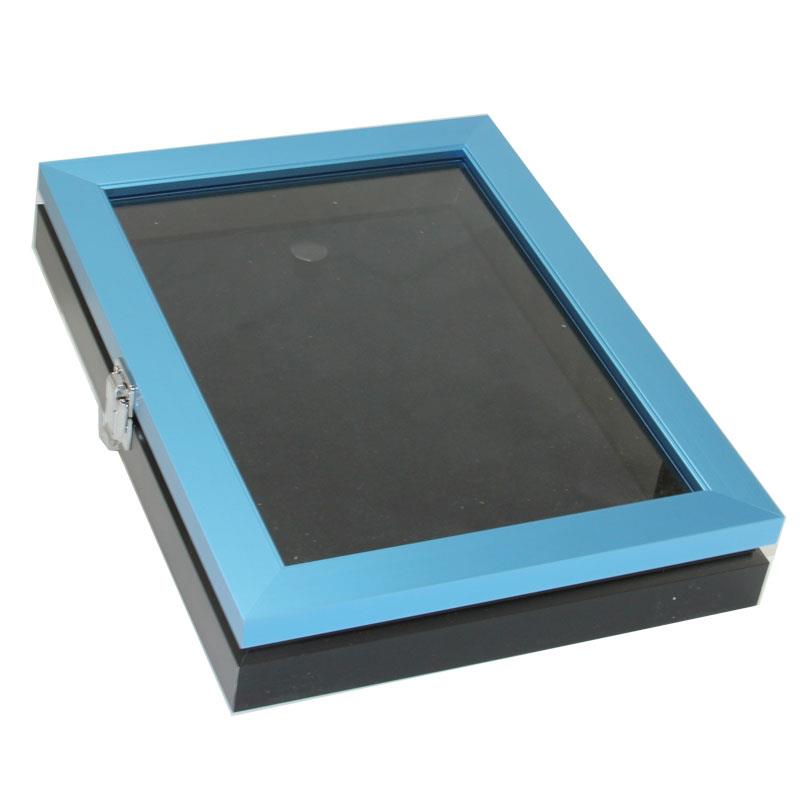 ユニフォーム額縁 ブルー×黒別珍 L (1100×900) 前開き式