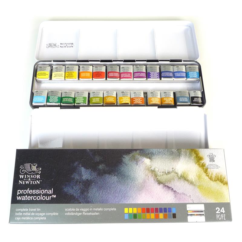 Winsor＆Newton プロフェッショナル ウォーターカラー ハーフパン 24色