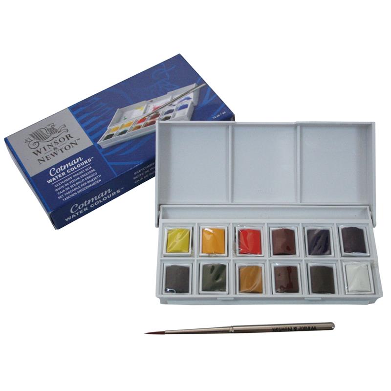 Winsor＆Newton コットマン ウォーターカラー 12色セット ハーフパン