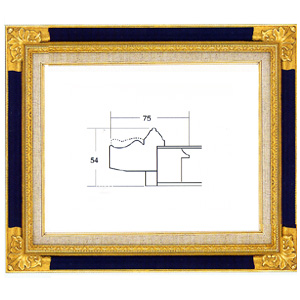 油彩額 8904 F6 ゴールド紺 ガラス付 | ゆめ画材