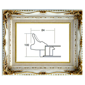 額縁 油絵用 額縁 アクリル付 7802 サイズ F4号 アンティークアイボリー-