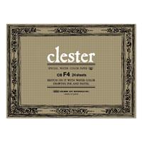 clester クレスター 水彩紙 コットン・パルプ 210g/m2 中目 ブロック F4 (333×242mm) 24枚とじ CB-F4