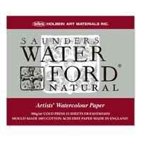 WATERFORD ウォーターフォード 水彩紙 コットン100％ 300g/m2 中目 ナチュラル ブロック F10 (530×455mm) 12枚とじ EB-F10