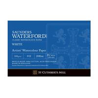 WATERFORD ウォーターフォード 水彩紙 コットン100％ 300g/m2 中目 ホワイト ポストカード (148×100mm) 天糊パッド 20枚とじ EHB-PC