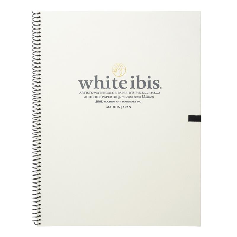 white ibis ホワイトアイビス 水彩紙 コットン・パルプ 300g/m2 中目 スプリング F4 (410×318mm) 12枚とじ WIS-F4