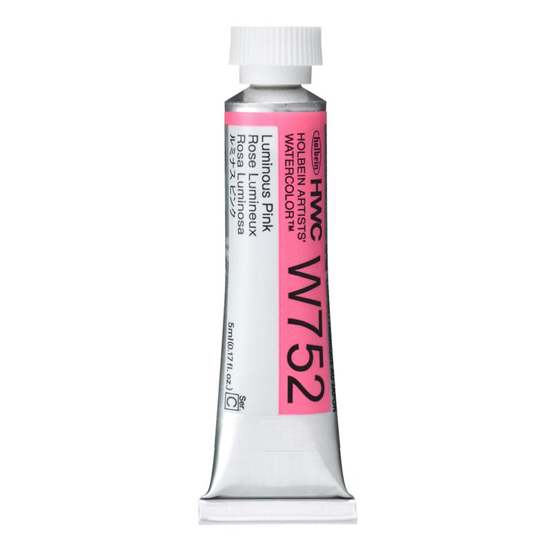 ホルベイン 透明水彩絵具 ルミナスカラー 蛍光色 5ml チューブ W752 ルミナス ピンク