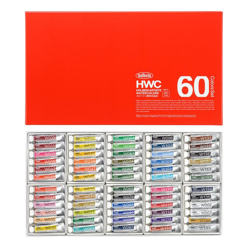 ホルベイン 透明水彩絵具 60色セット 5ml 2号チューブ 【年末感謝