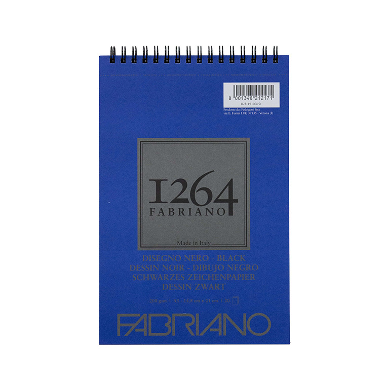 ファブリアーノ 1264 スケッチブック ブラック A5 (148mm×210mm) 上綴じ 20枚