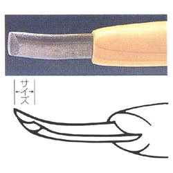 彫刻刀 三木章 ハイス鋼 浅丸曲型 10.5mm