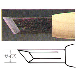 彫刻刀 安来鋼 12mm キワ型 (印刀) (左) | ゆめ画材