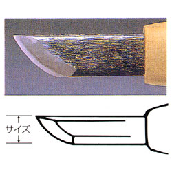 彫刻刀 安来鋼 6mm ナギナタ型 (左) | ゆめ画材