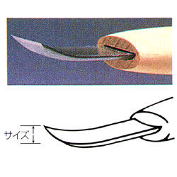 三木章刃物本舗 彫刻刀 安来鋼 カマクラ型 (極浅丸曲) 6mm 060600