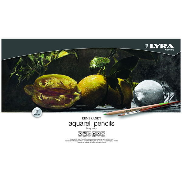 Lyra リラ レンブラント アクアレル 水彩色鉛筆 36色セット (メタルボックス) L2011360