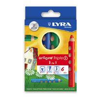 Lyra リラ 水彩、クレヨン、色鉛筆 グルーヴ トリプルワン 6色セット