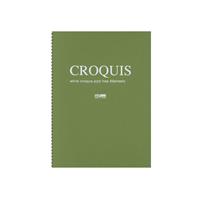 CROQUIS クロッキーブック Q-0354 ホワイト B4 緑表紙 （10冊入)