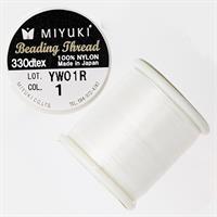 MIYUKI ビーズステッチ糸 単糸 ナイロン 100％ 約50m巻 #40 白