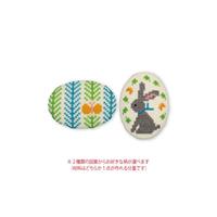 オリムパス製絲 クロス・ステッチ 刺繍キット ロマンティックシリーズ くるみボタン風ブローチ チョウチョとウサギ