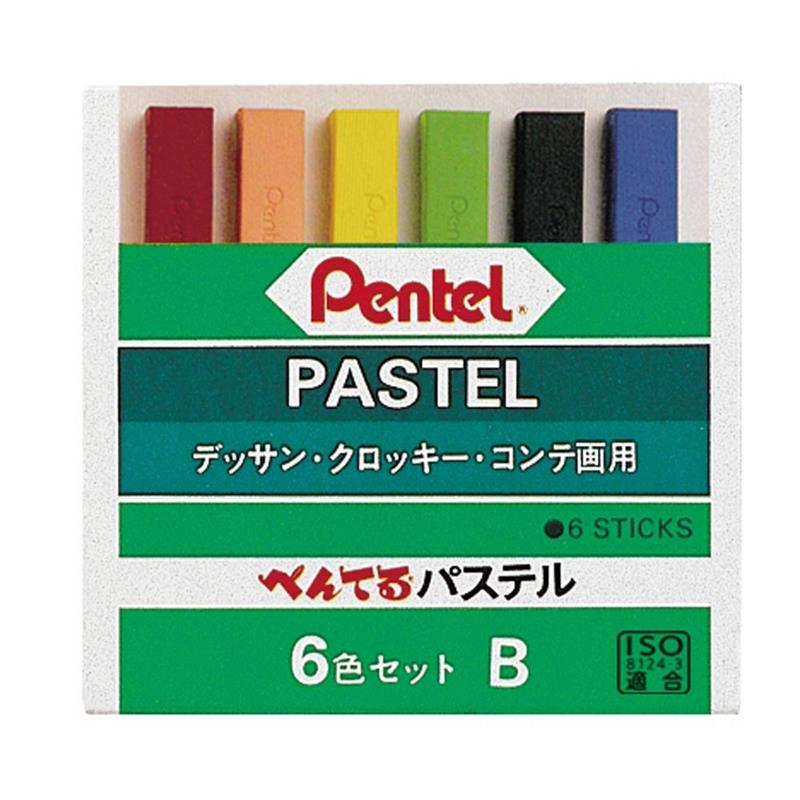 Pentel ぺんてる パステル 6色セット Bタイプ D | ゆめ画材