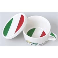 小倉陶器 フラッグカフェ フタ付マグカップ イタリア
