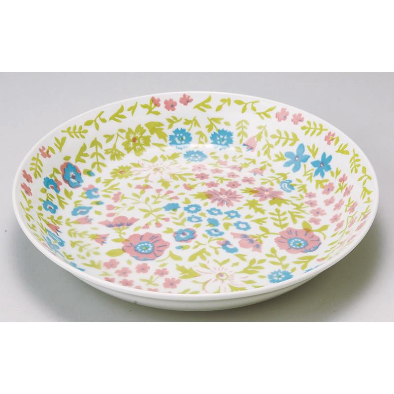 小倉陶器 GREENERY＆FLOWER カレー皿 ブルー