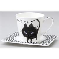 小倉陶器 BLACK CAT コーヒー碗皿