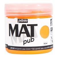 pebeo マットピュブ 水性アクリルペイント 140ml フルレセントオレンジ