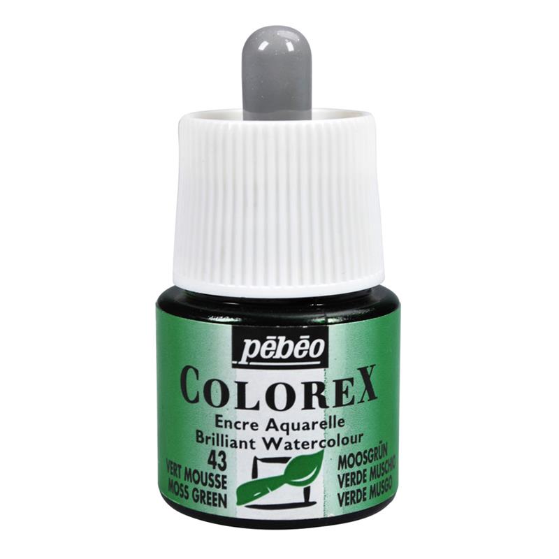 pebeo 水性染料ベースインク カラーレックス 45ml モスグリーン