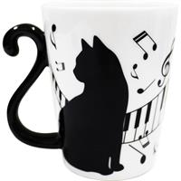 マグカップ 単品 黒猫/ピアノ オス