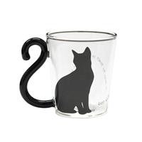マグカップ ネコ 黒猫/シンプル メス 耐熱グラス 【在庫なくなり次第　取扱い中止】