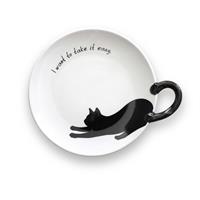 黒猫しっぽ皿 M/シンプル