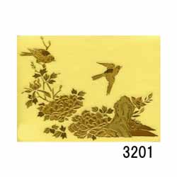 蒔絵シール [No.3201] 牡丹に鳥