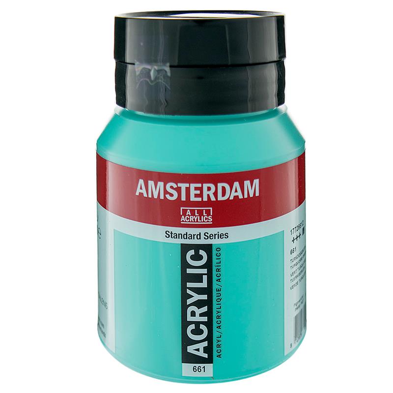 アムステルダム アクリリックカラー 500ml ターコイズグリーン | ゆめ画材