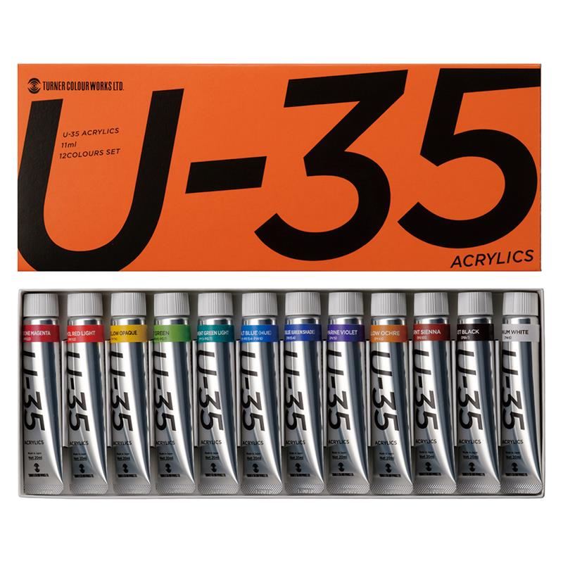 ターナー色彩 U-35 アクリリックス 11ml 12色セット UA12C