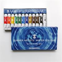 ターナー 海外版 アーティスト ウォーターカラー 専門家用 透明水彩絵具 12色セット15ml
