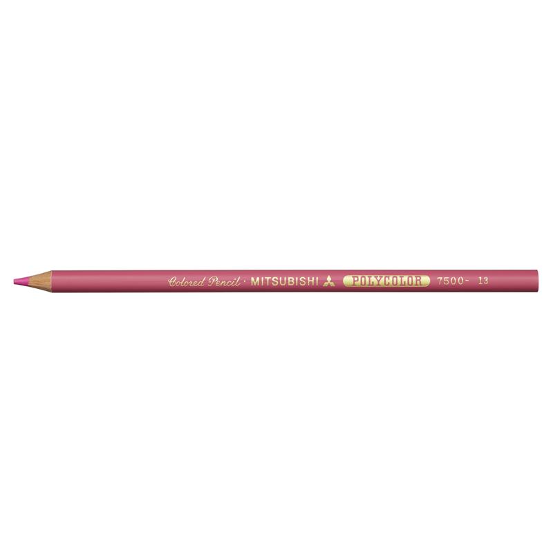 三菱鉛筆 ポリカラー 色鉛筆 7500 ももいろ 12本 1ダース ゆめ画材