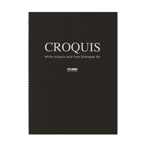Croquis クロッキーブック ホワイト F8 黒表紙 ゆめ画材