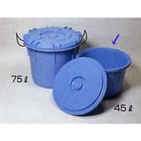 SN 粘土貯蔵容器 丸形 45L のせブタ式 樹脂製・ふた付き