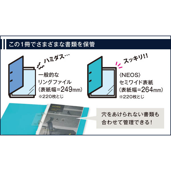 コクヨ リングファイル NEOS A4縦 220枚とじ ブラック フ-NE430D | ゆめ画材